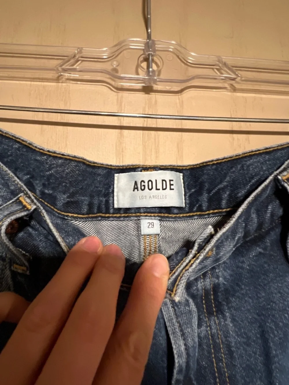 Agolde Dark Blue Wide-Leg Utility Jeans - Picture 7 of 10